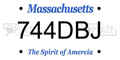 744DBJ Massachusetts License Plate