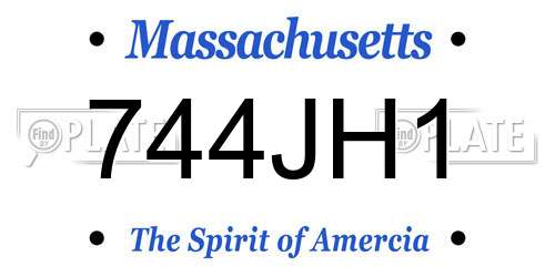 744JH1 Massachusetts License Plate