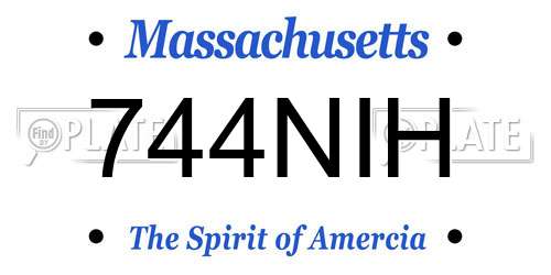 744NIH Massachusetts License Plate