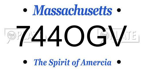 744OGV Massachusetts License Plate
