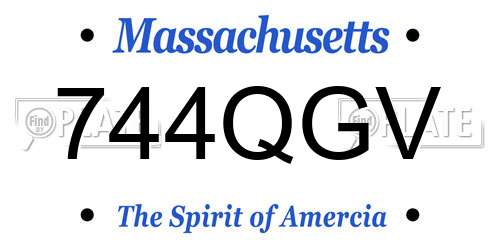 744QGV Massachusetts License Plate