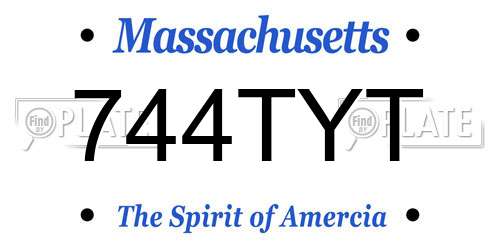 744TYT Massachusetts License Plate