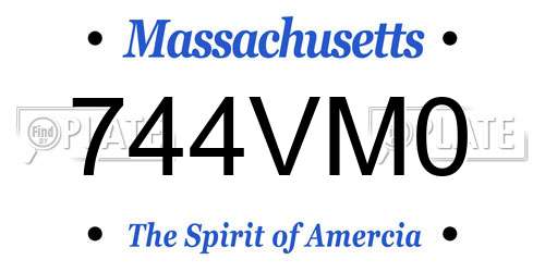 744VM0 Massachusetts License Plate