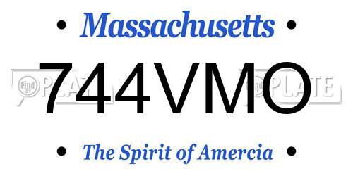 744VMO Massachusetts License Plate