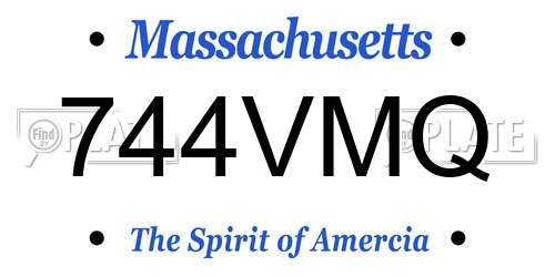 744VMQ Massachusetts License Plate