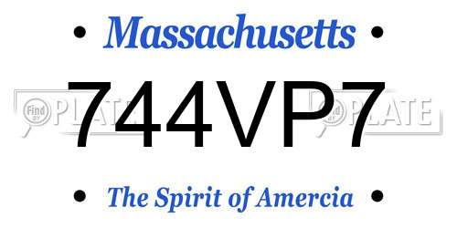 744VP7 Massachusetts License Plate