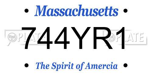 744YR1 Massachusetts License Plate