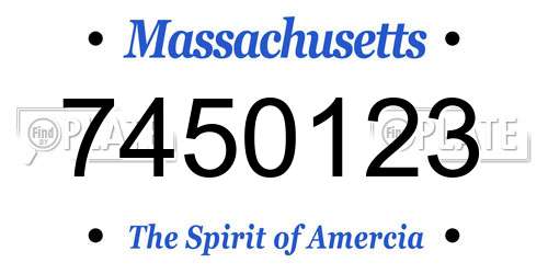 7450123 Massachusetts License Plate