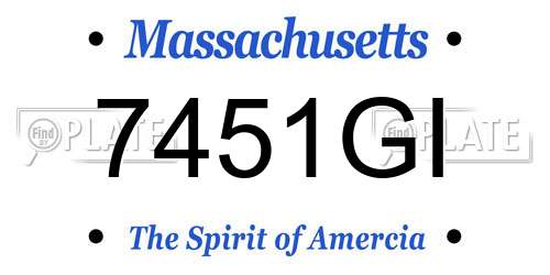 7451GI Massachusetts License Plate
