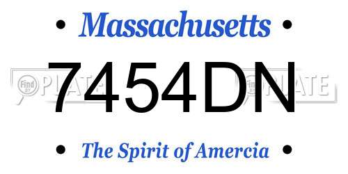 7454DN Massachusetts License Plate