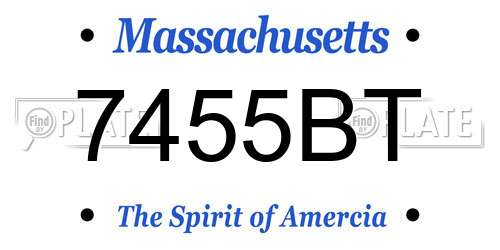 7455BT Massachusetts License Plate