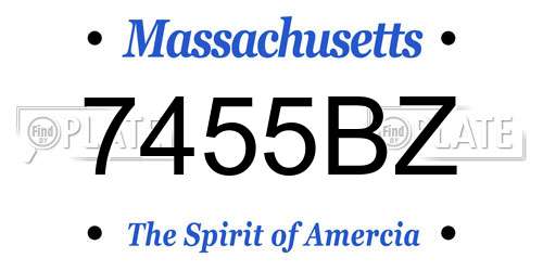 7455BZ Massachusetts License Plate