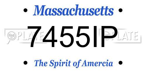 7455IP Massachusetts License Plate