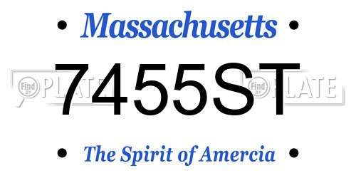 7455ST Massachusetts License Plate
