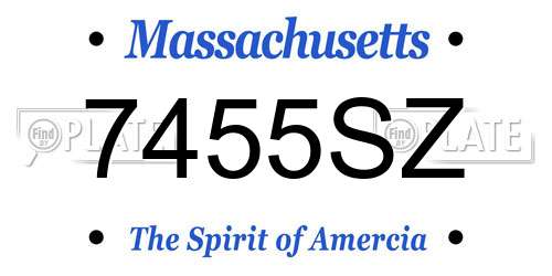 7455SZ Massachusetts License Plate