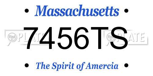 7456TS Massachusetts License Plate