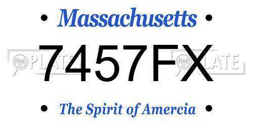 7457FX Massachusetts License Plate