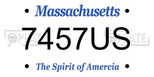 7457US Massachusetts License Plate