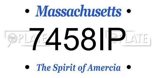 7458IP Massachusetts License Plate