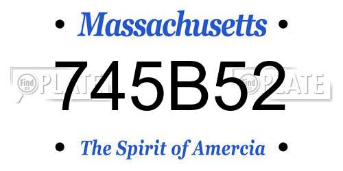745B52 Massachusetts License Plate
