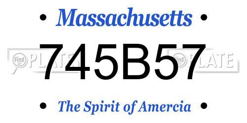 745B57 Massachusetts License Plate