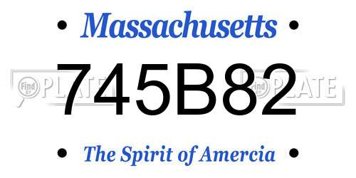 745B82 Massachusetts License Plate