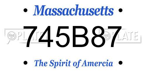 745B87 Massachusetts License Plate