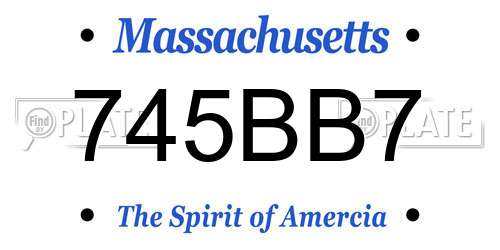 745BB7 Massachusetts License Plate