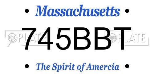 745BBT Massachusetts License Plate