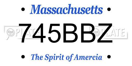 745BBZ Massachusetts License Plate
