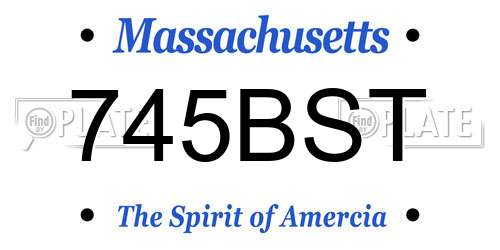 745BST Massachusetts License Plate