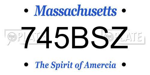 745BSZ Massachusetts License Plate