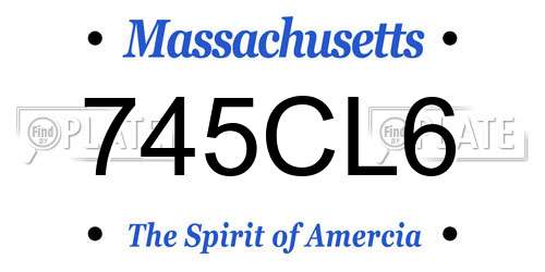 745CL6 Massachusetts License Plate