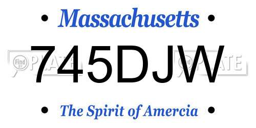 745DJW Massachusetts License Plate