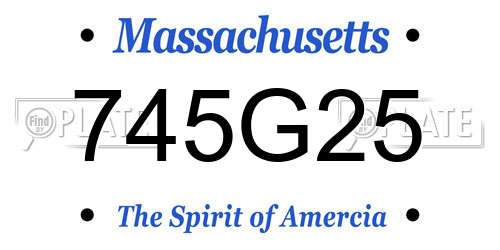 745G25 Massachusetts License Plate