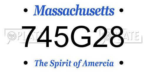745G28 Massachusetts License Plate