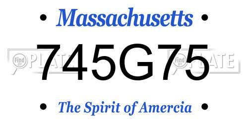 745G75 Massachusetts License Plate