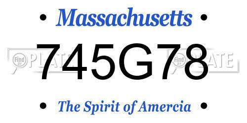 745G78 Massachusetts License Plate