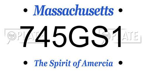 745GS1 Massachusetts License Plate