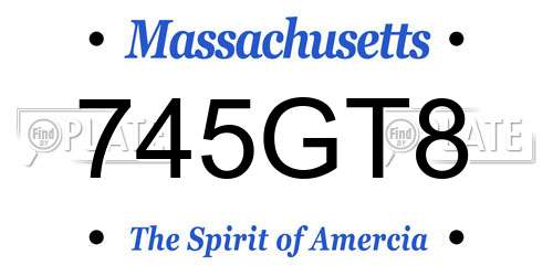 745GT8 Massachusetts License Plate