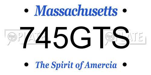 745GTS Massachusetts License Plate