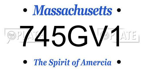 745GV1 Massachusetts License Plate