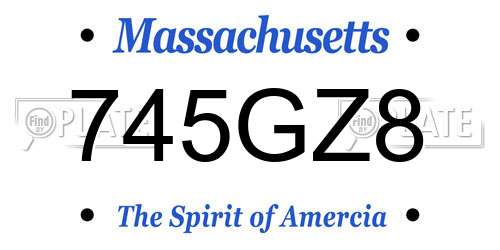 745GZ8 Massachusetts License Plate
