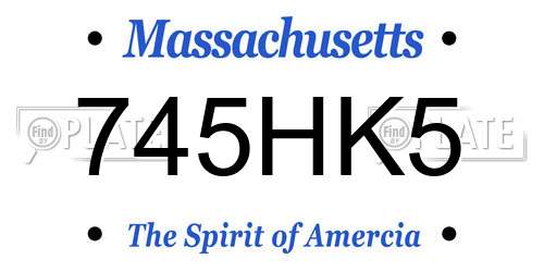 745HK5 Massachusetts License Plate