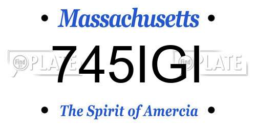 745IGI Massachusetts License Plate
