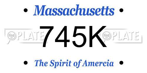 745K Massachusetts License Plate
