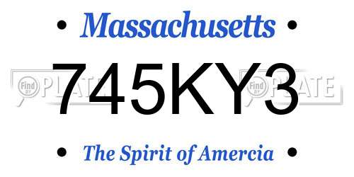 745KY3 Massachusetts License Plate