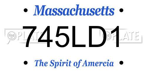745LD1 Massachusetts License Plate