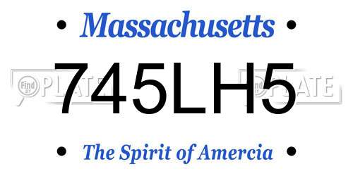 745LH5 Massachusetts License Plate