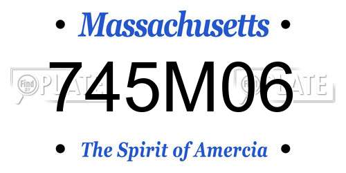 745M06 Massachusetts License Plate